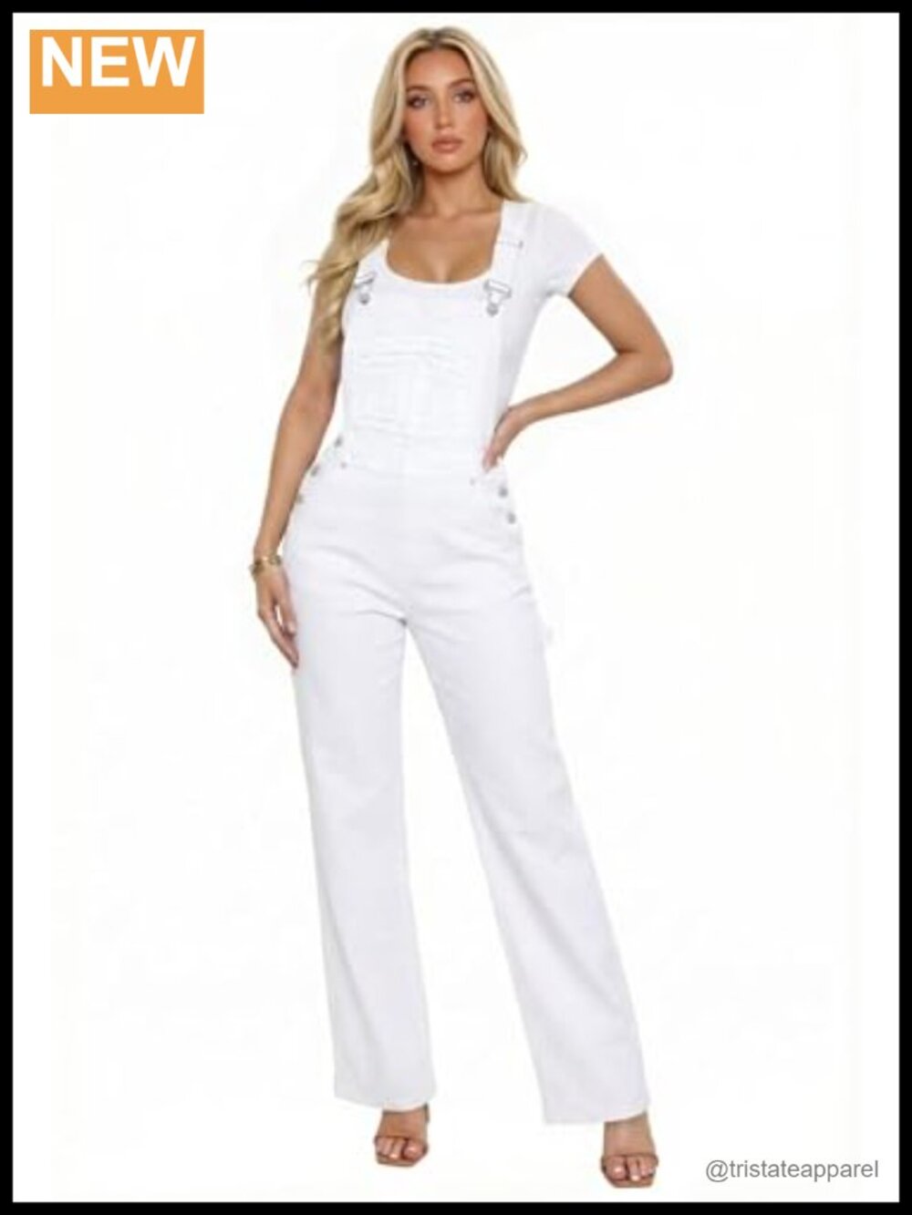 Stretchy Denim Jumpsuit Overall Medium Waist Cotton Blend Women's